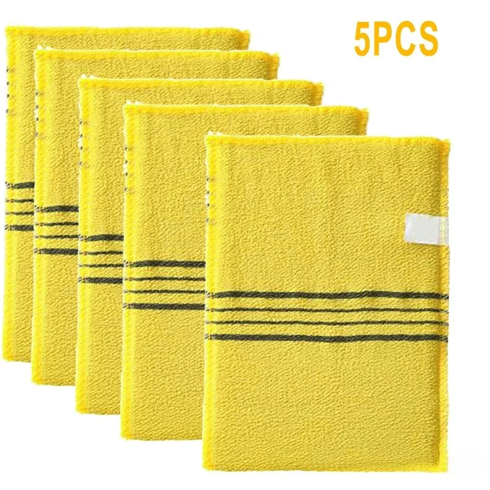 Korean Exfoliating Bath Pad Towels Set - 5Pcs