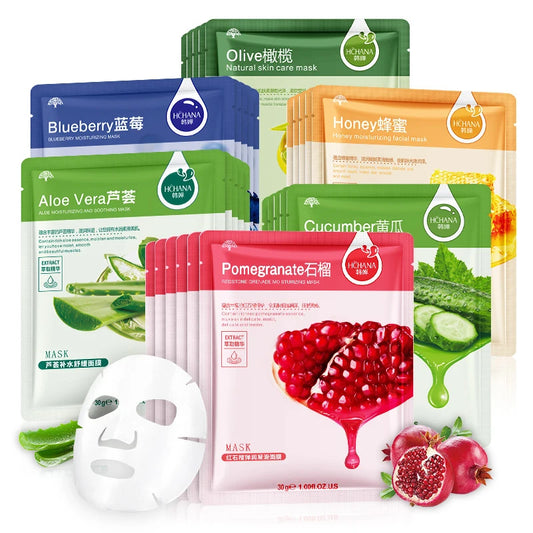 Korean Sheet Face Mask Beauty Skin Care Prodcuts - 10Pcs