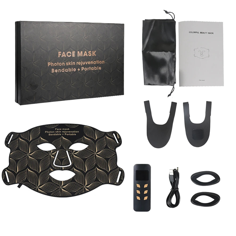 Premium 8 colours LED Face Mask and Neck Red Light  - Near Infrared Therapy and Anti Aging