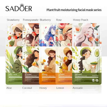 Korean Facial Masks Fruits - 10pcs
