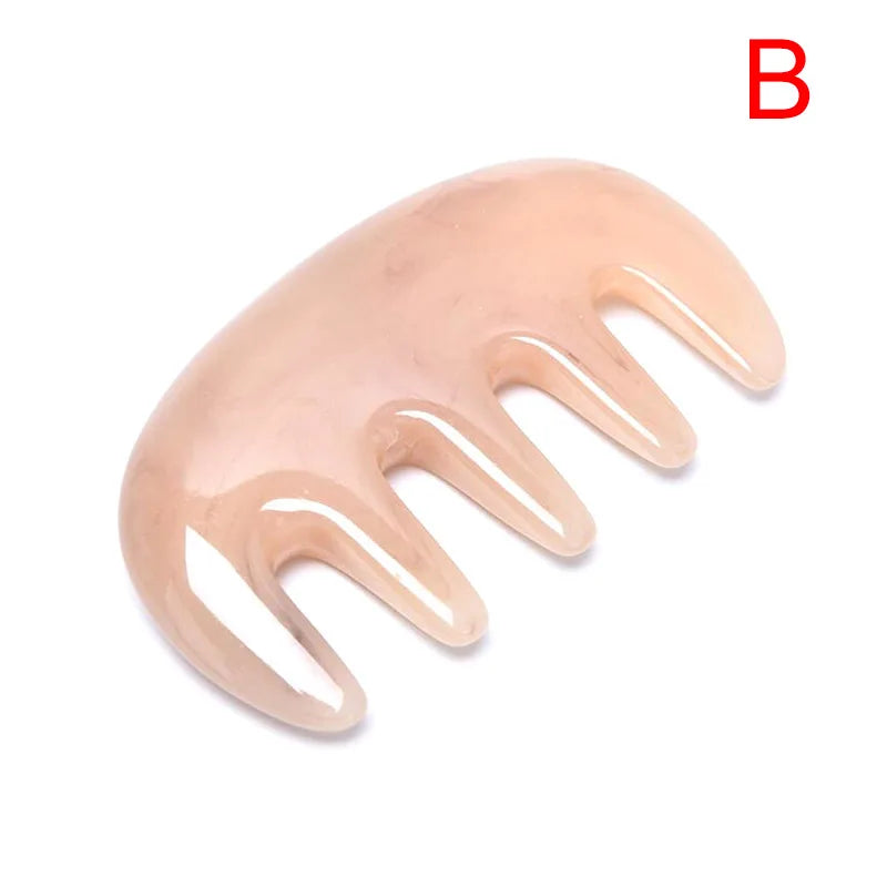 Korean Ritual: Gua Sha Scraping. Natural Rose Quartz Jade Massage Plate - Y-shaped or Fork.