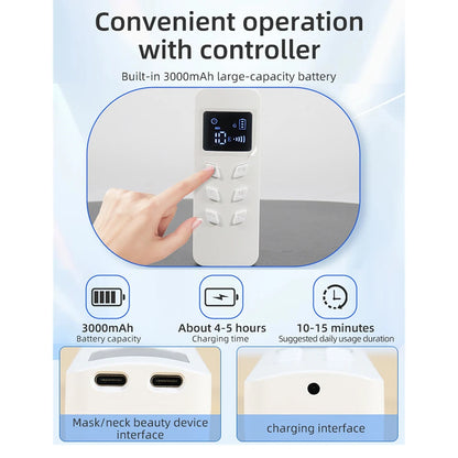 Premium 8 colours LED Face Mask and Neck Red Light  - Near Infrared Therapy and Anti Aging