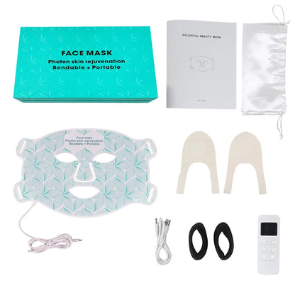 Premium 8 colours LED Face Mask and Neck Red Light  - Near Infrared Therapy and Anti Aging