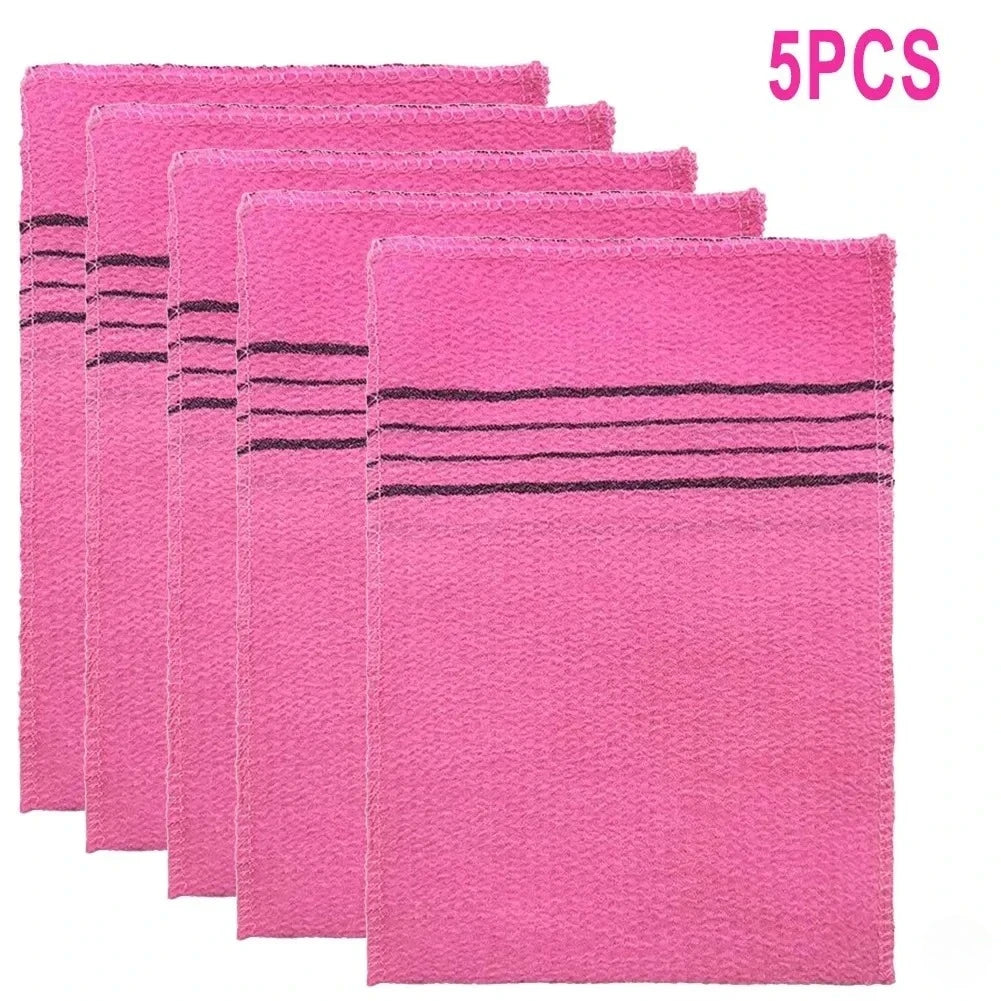 Korean Exfoliating Bath Pad Towels Set - 5Pcs