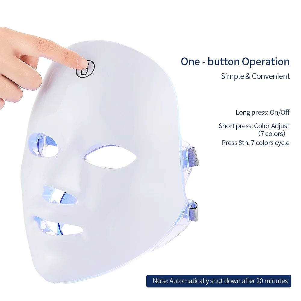 Rechargeable Facial LED Mask 7 Colors LED