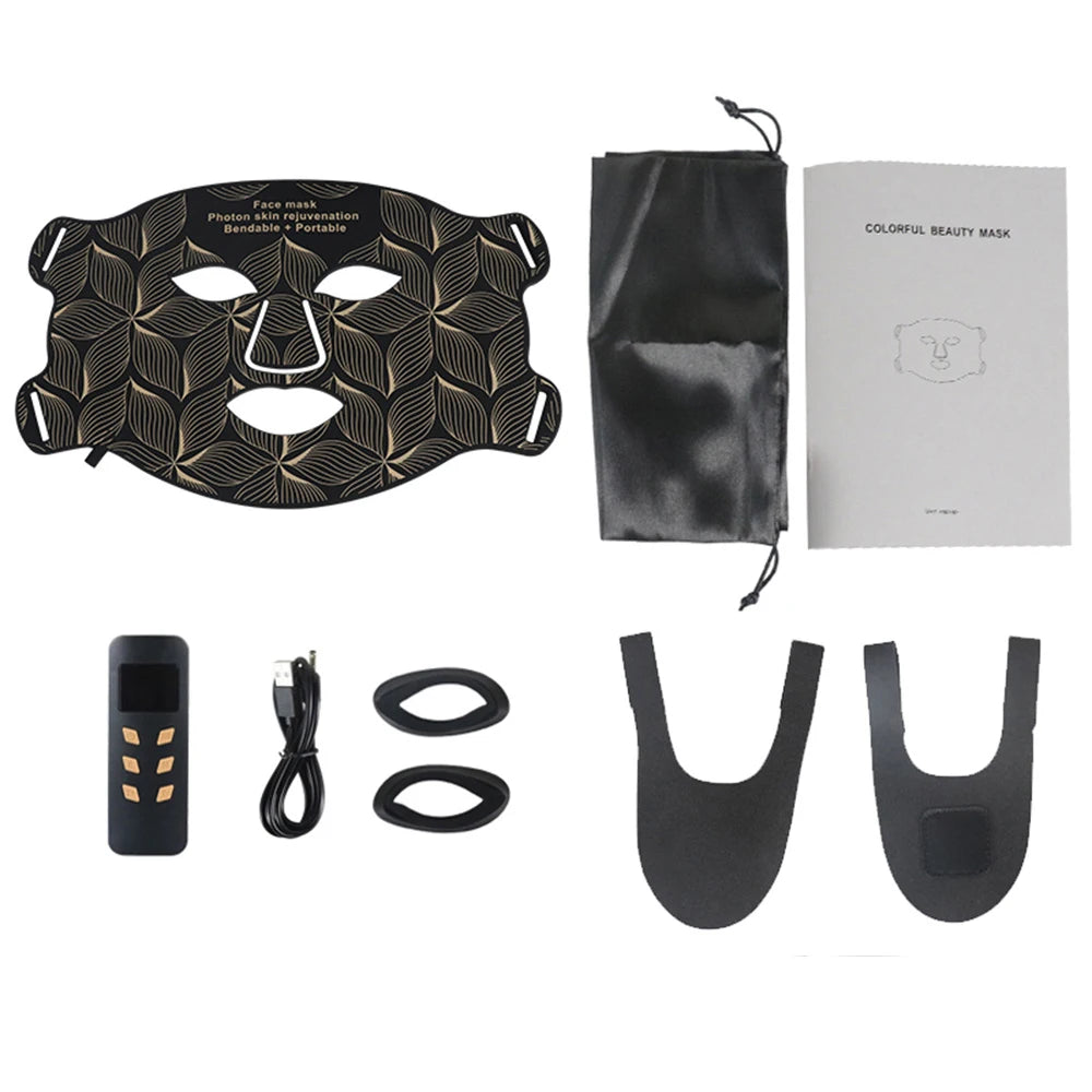 Premium 8 colours LED Face Mask and Neck Red Light  - Near Infrared Therapy and Anti Aging