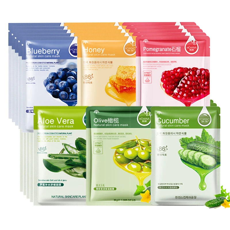 Korean Sheet Face Mask Beauty Skin Care Prodcuts - 10Pcs