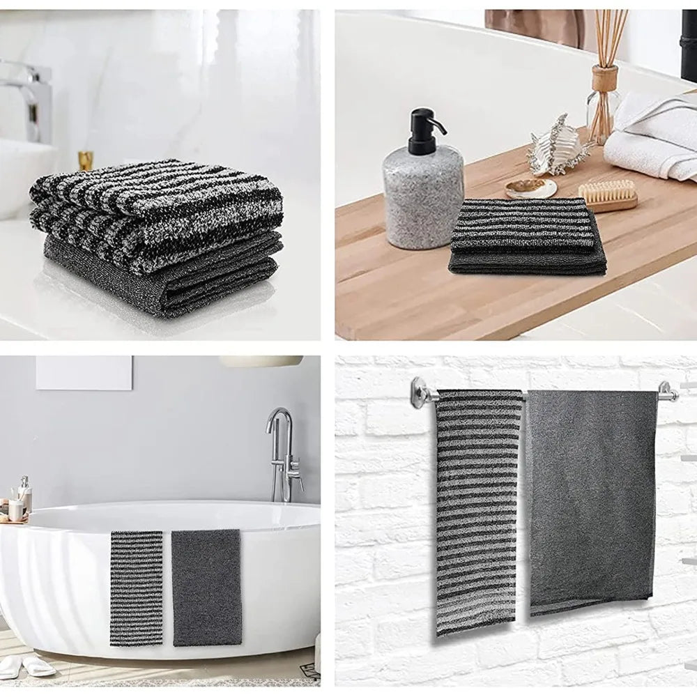 Korean Bath Shower Scrubber Towel for Back Exfoliation - 2PCs